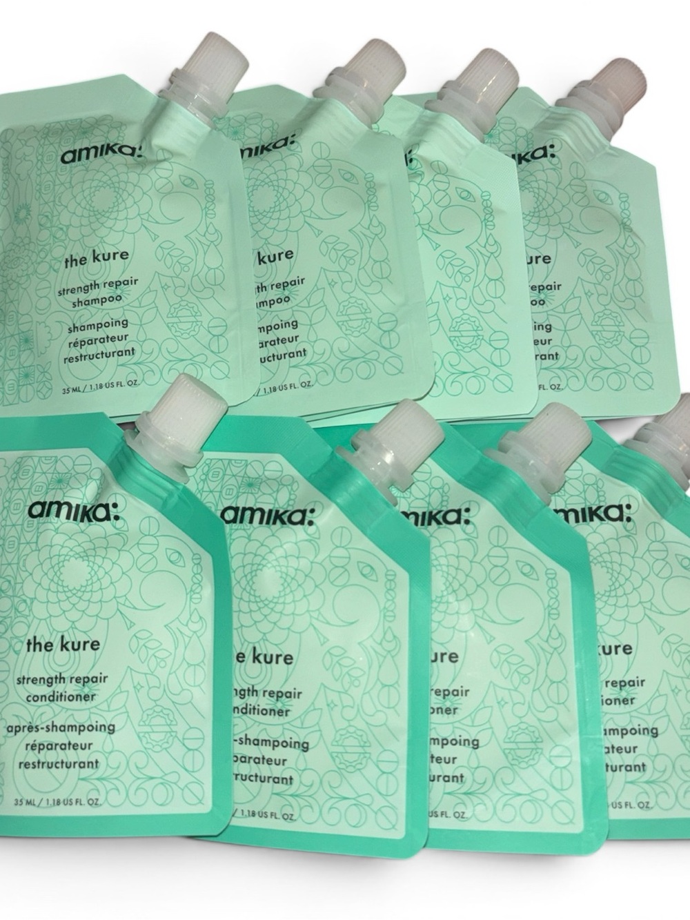 amika The Kure Strength Repair Conditioner & Shampoo (4 of each)